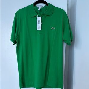 New Lacoste Green Polo Shirt Classic Cotton Piqué
